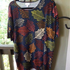 👗 2/$15 Autumn Leaves XS Oversize Tunic Geometric Fall Leaf Top XS